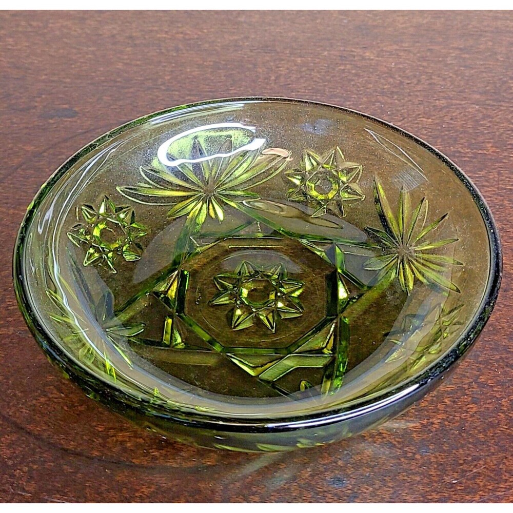 EAPC Flat Bowl Smooth Rim Avacado Green 5½" Early American Prescut Dessert MCM